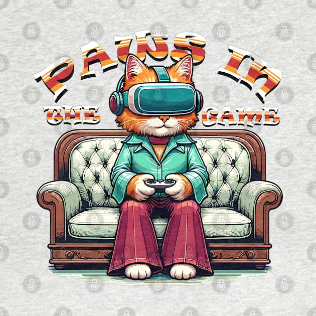 Vintage VR Gaming Cat - Nostalgic Geek Chic Apparel by TimeWarpWildlife